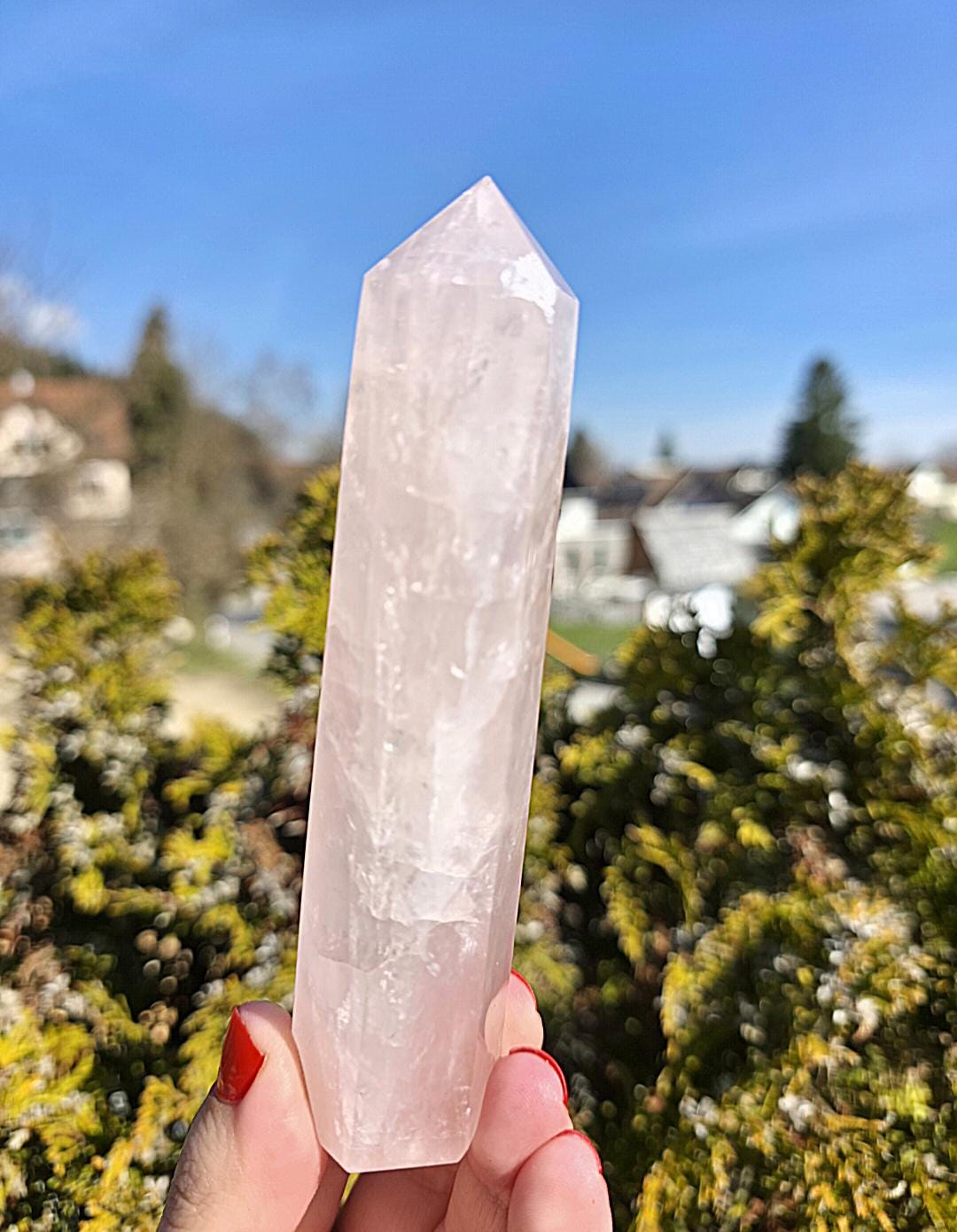 Polished Rose Quartz Tower | Natural Pink Crystal Point, Self Love Specimen