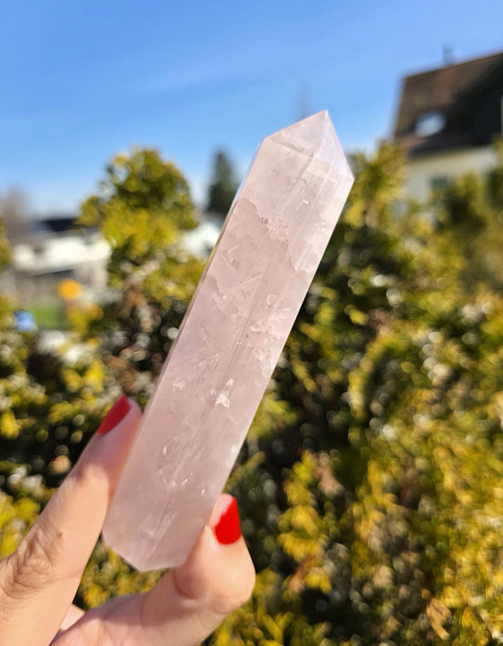 Polished Rose Quartz Tower | Natural Pink Crystal Point, Self Love Specimen