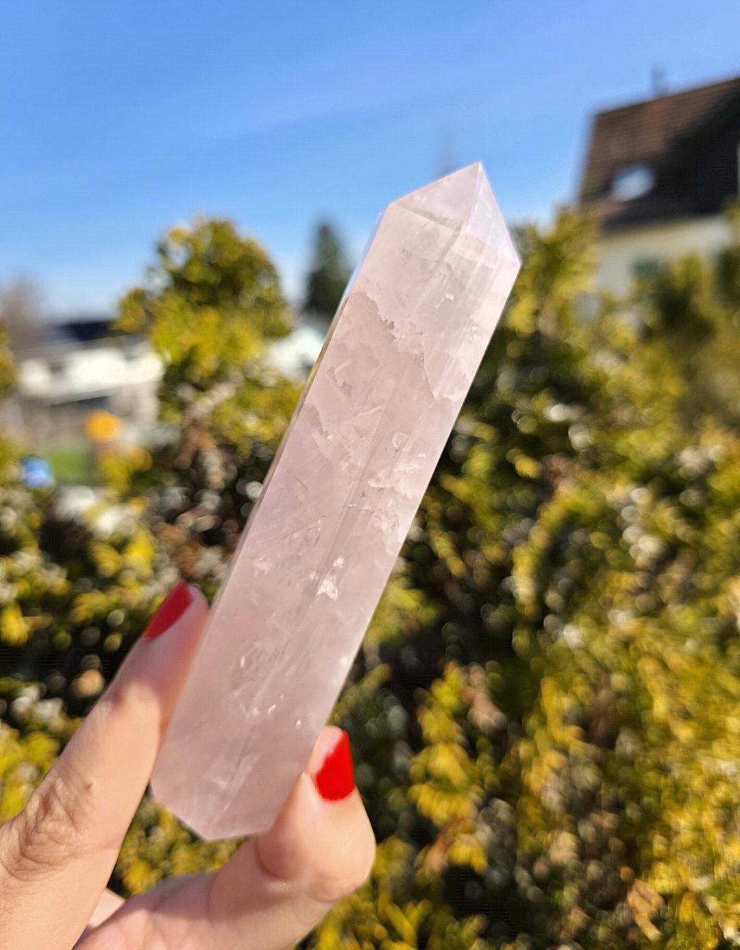 Polished Rose Quartz Tower | Natural Pink Crystal Point, Self Love Specimen