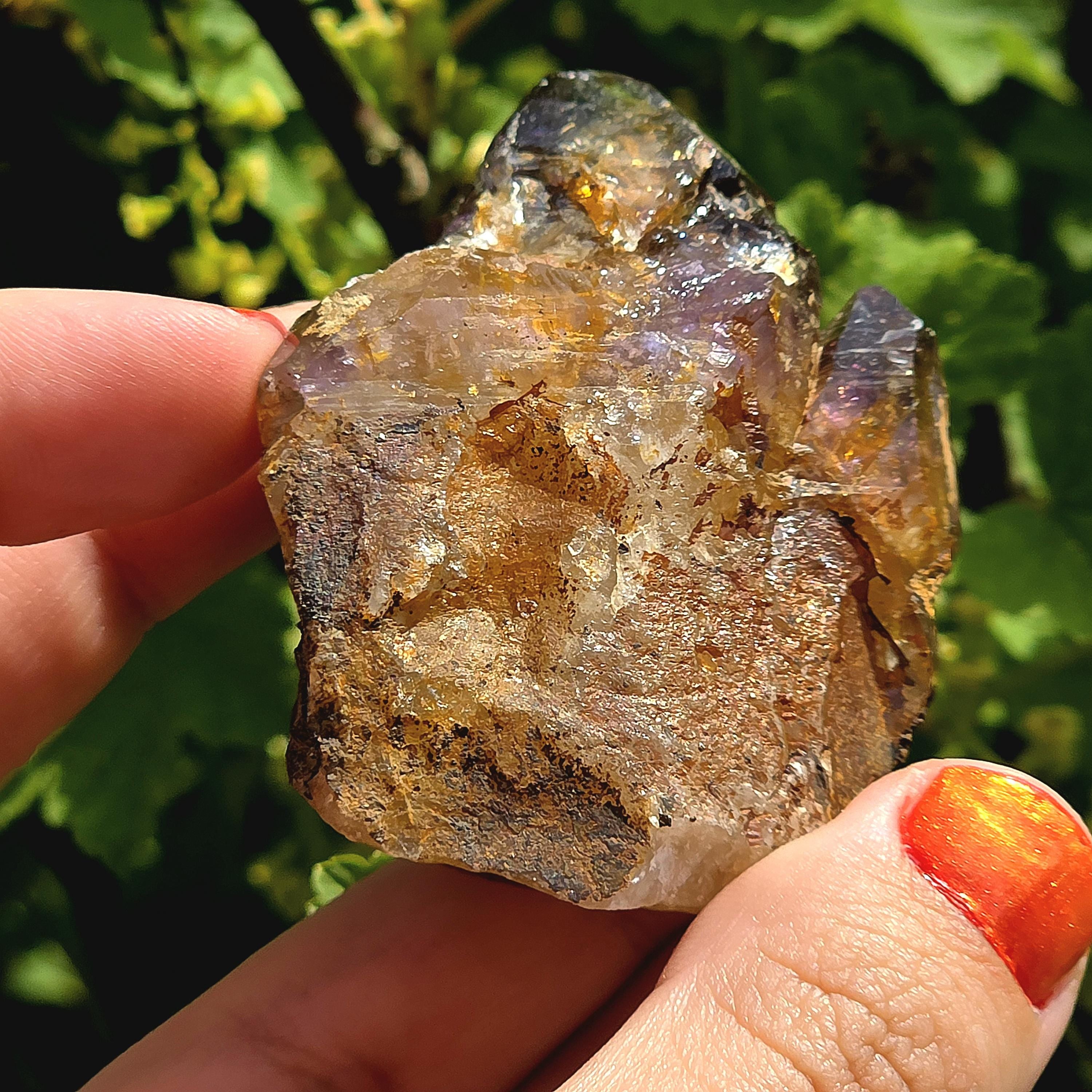 Natural Bolivian Ametrine Specimen | Raw Purple Gold Crystal | Collector Mineral Display Decor