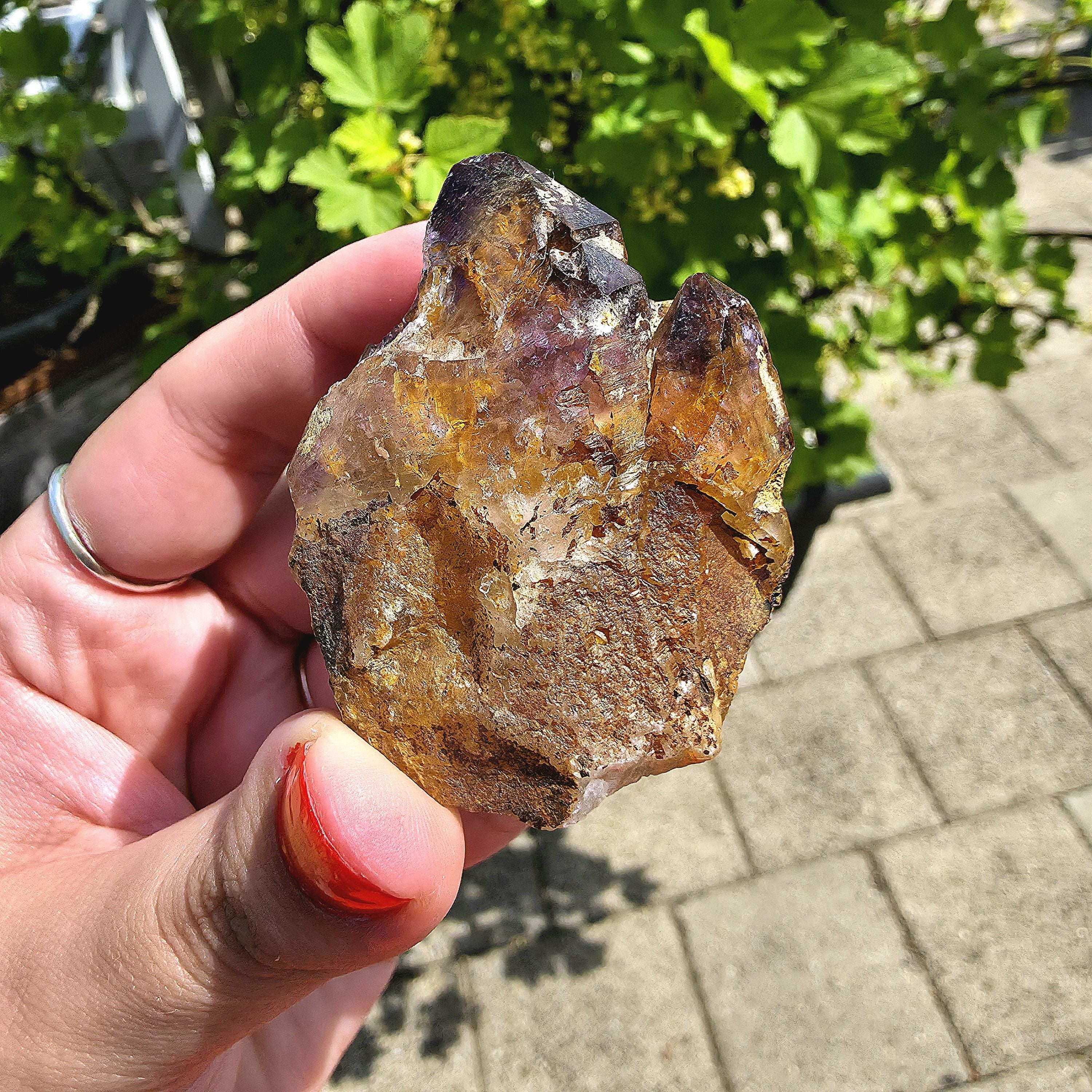 Natural Bolivian Ametrine Specimen | Raw Purple Gold Crystal | Collector Mineral Display Decor