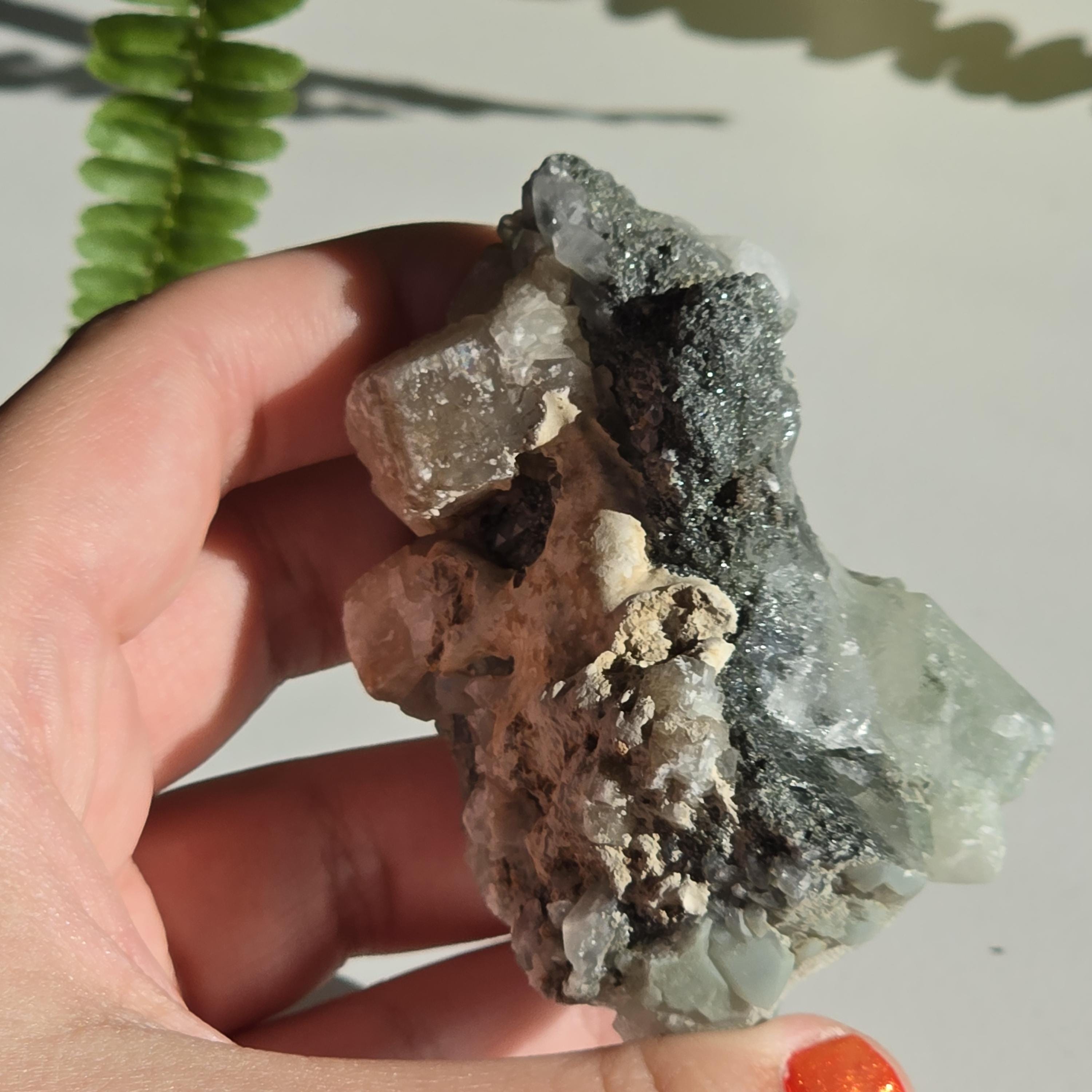 Swiss Alpine Chlorite Quartz Cluster | Green Chlorite Quartz | Alpine Quartz Specimen | Swiss Alps Crystal