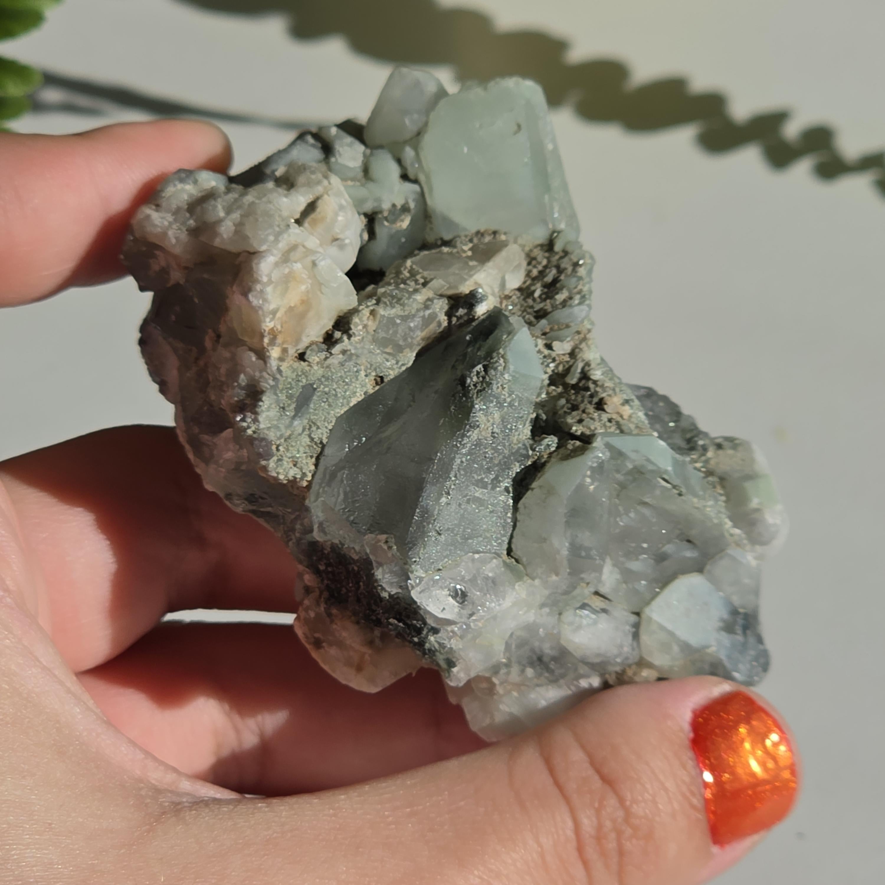 Swiss Alpine Chlorite Quartz Cluster | Green Chlorite Quartz | Alpine Quartz Specimen | Swiss Alps Crystal