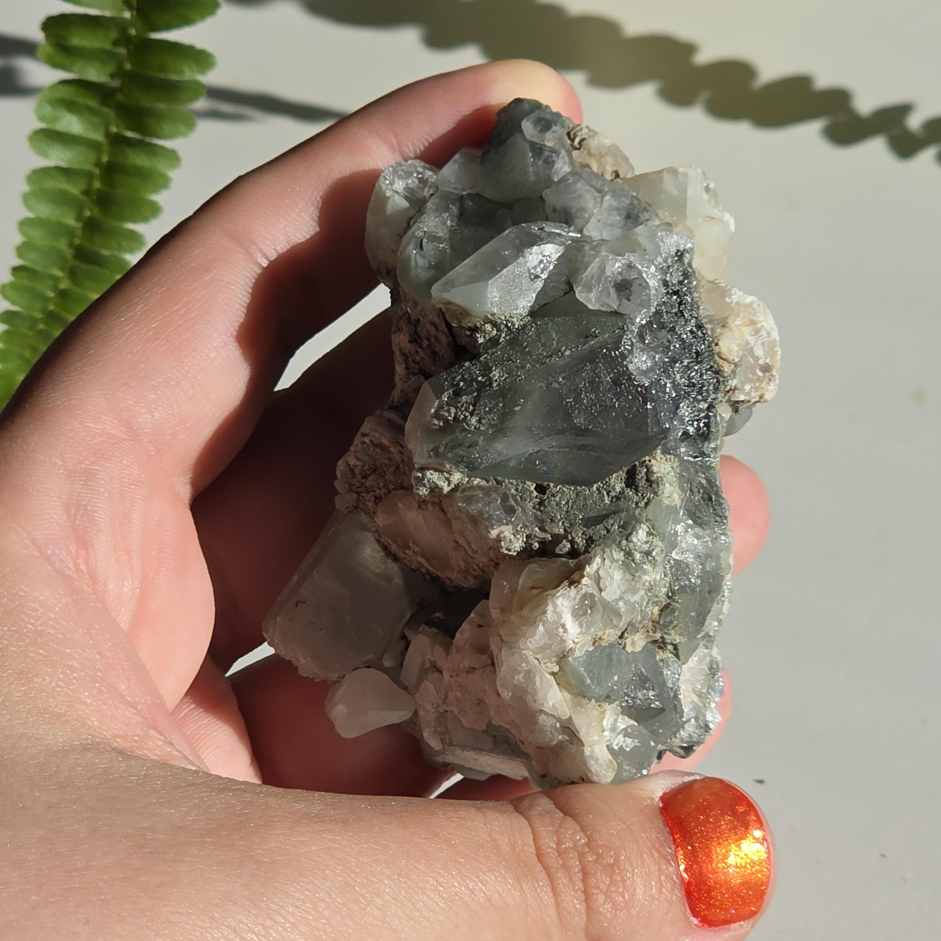 Swiss Alpine Chlorite Quartz Cluster | Green Chlorite Quartz | Alpine Quartz Specimen | Swiss Alps Crystal
