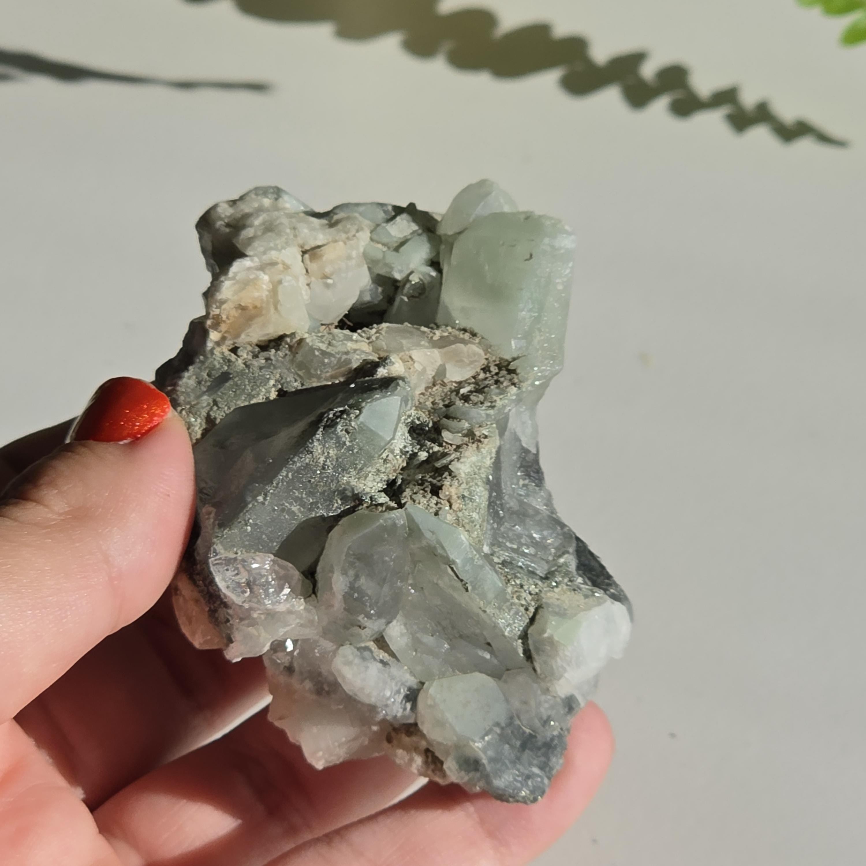 Swiss Alpine Chlorite Quartz Cluster | Green Chlorite Quartz | Alpine Quartz Specimen | Swiss Alps Crystal