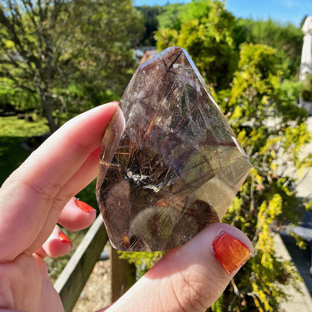 Copper Rutilated Quartz Freeform | Natural Rutile Quartz Crystal | Collector Mineral Display Decor