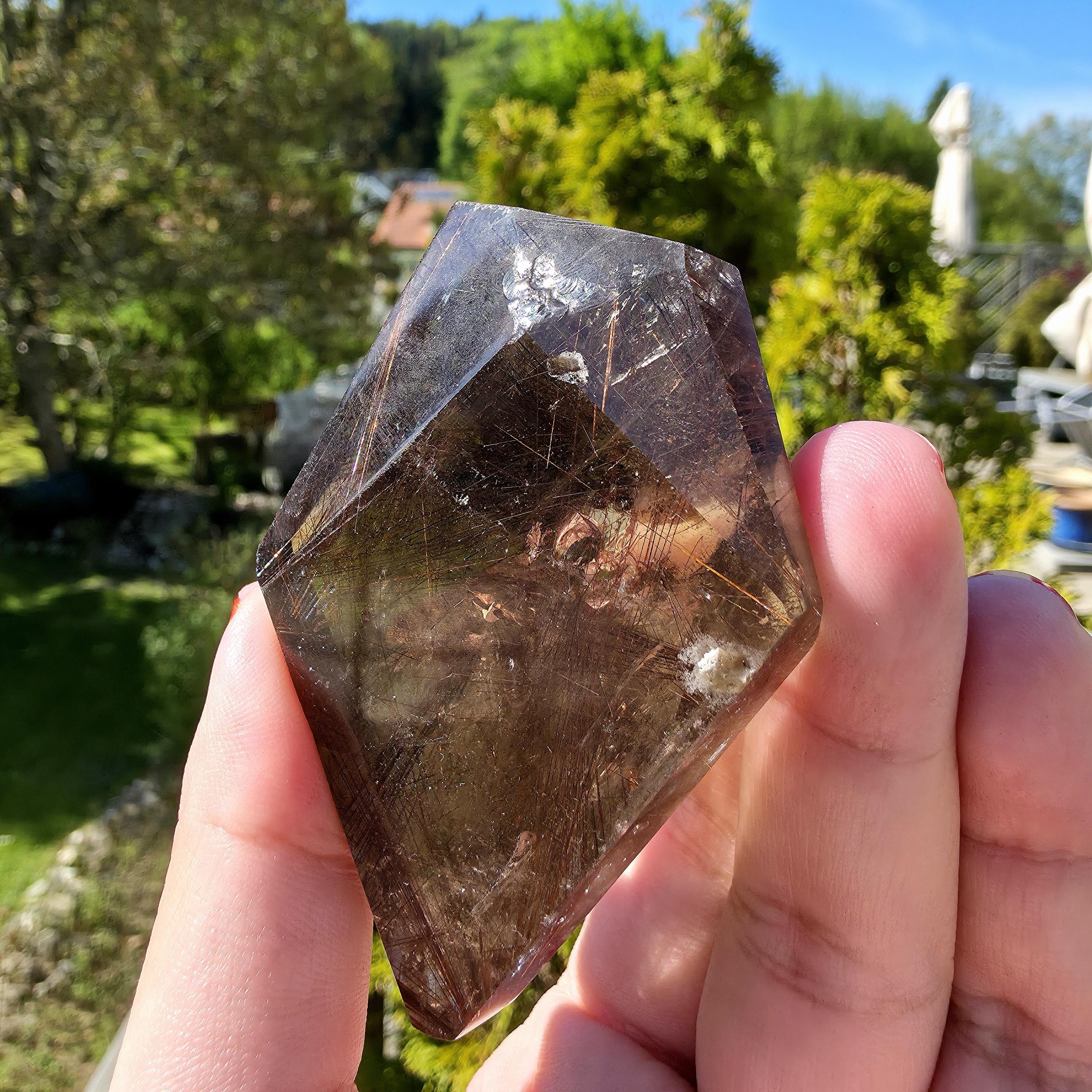 Copper Rutilated Quartz Freeform | Natural Rutile Quartz Crystal | Collector Mineral Display Decor