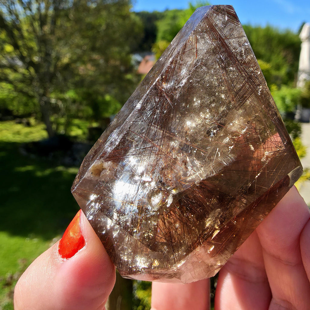 Copper Rutilated Quartz Freeform | Natural Rutile Quartz Crystal | Collector Mineral Display Decor