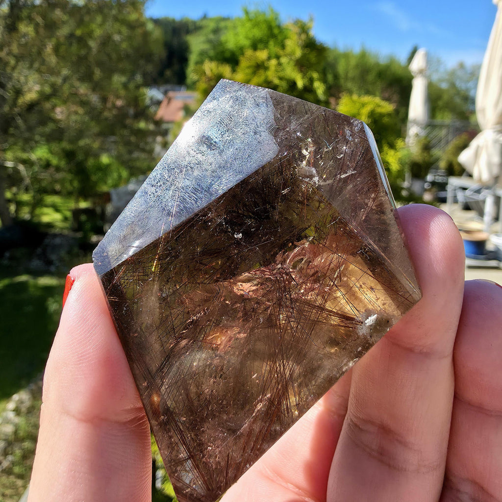 Copper Rutilated Quartz Freeform | Natural Rutile Quartz Crystal | Collector Mineral Display Decor