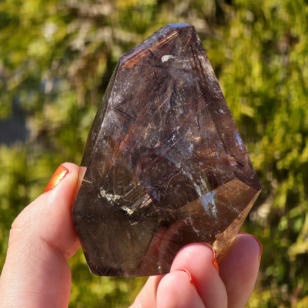 Copper Rutilated Quartz Freeform | Natural Rutile Quartz Crystal | Collector Mineral Display Decor