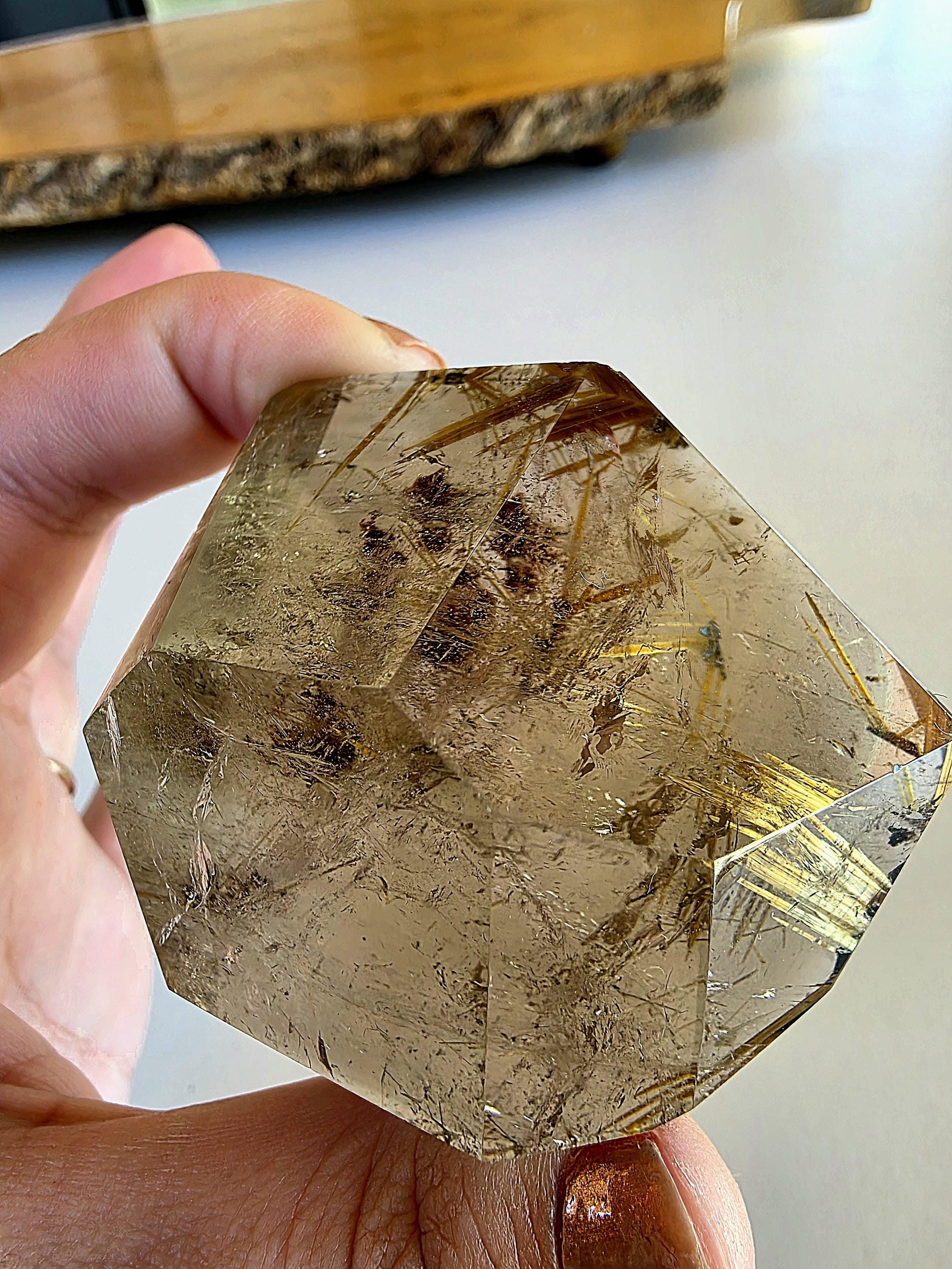 Golden Rutilated Quartz Freeform | Natural Rutile Quartz Crystal | Collector Display Mineral Decor