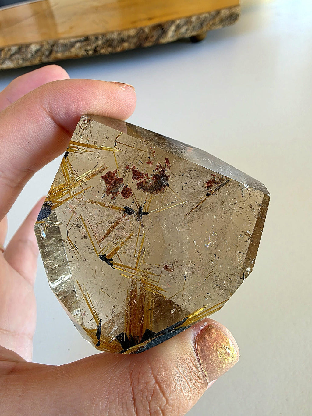 Golden Rutilated Quartz Freeform | Natural Rutile Quartz Crystal | Collector Display Mineral Decor