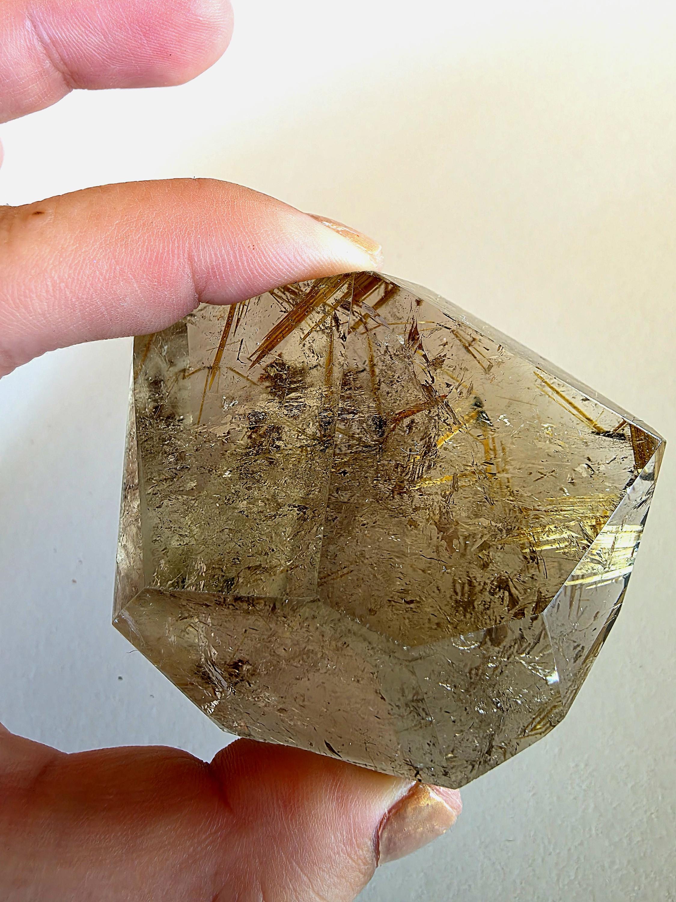 Golden Rutilated Quartz Freeform | Natural Rutile Quartz Crystal | Collector Display Mineral Decor