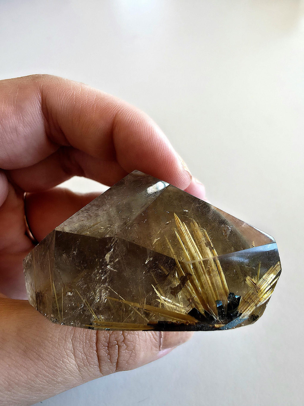 Golden Rutilated Quartz Freeform | Natural Rutile Quartz Crystal | Collector Display Mineral Decor
