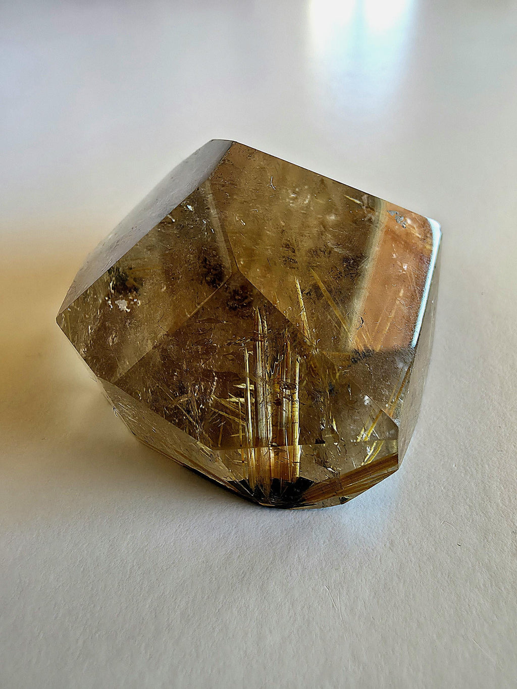 Golden Rutilated Quartz Freeform | Natural Rutile Quartz Crystal | Collector Display Mineral Decor
