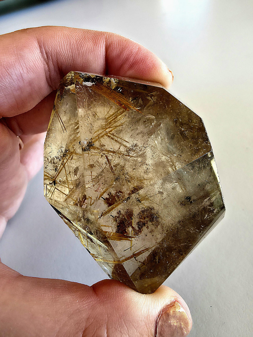 Golden Rutilated Quartz Freeform | Natural Rutile Quartz Crystal | Collector Display Mineral Decor