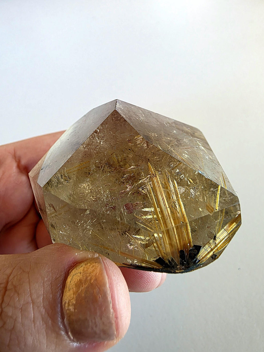 Golden Rutilated Quartz Freeform | Natural Rutile Quartz Crystal | Collector Display Mineral Decor