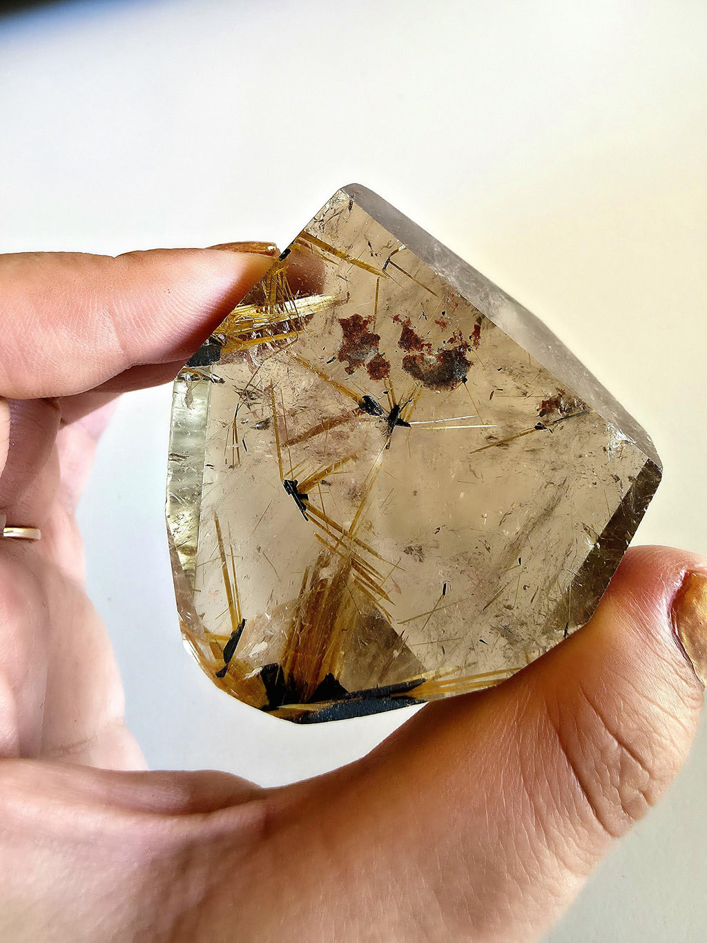 Golden Rutilated Quartz Freeform | Natural Rutile Quartz Crystal | Collector Display Mineral Decor