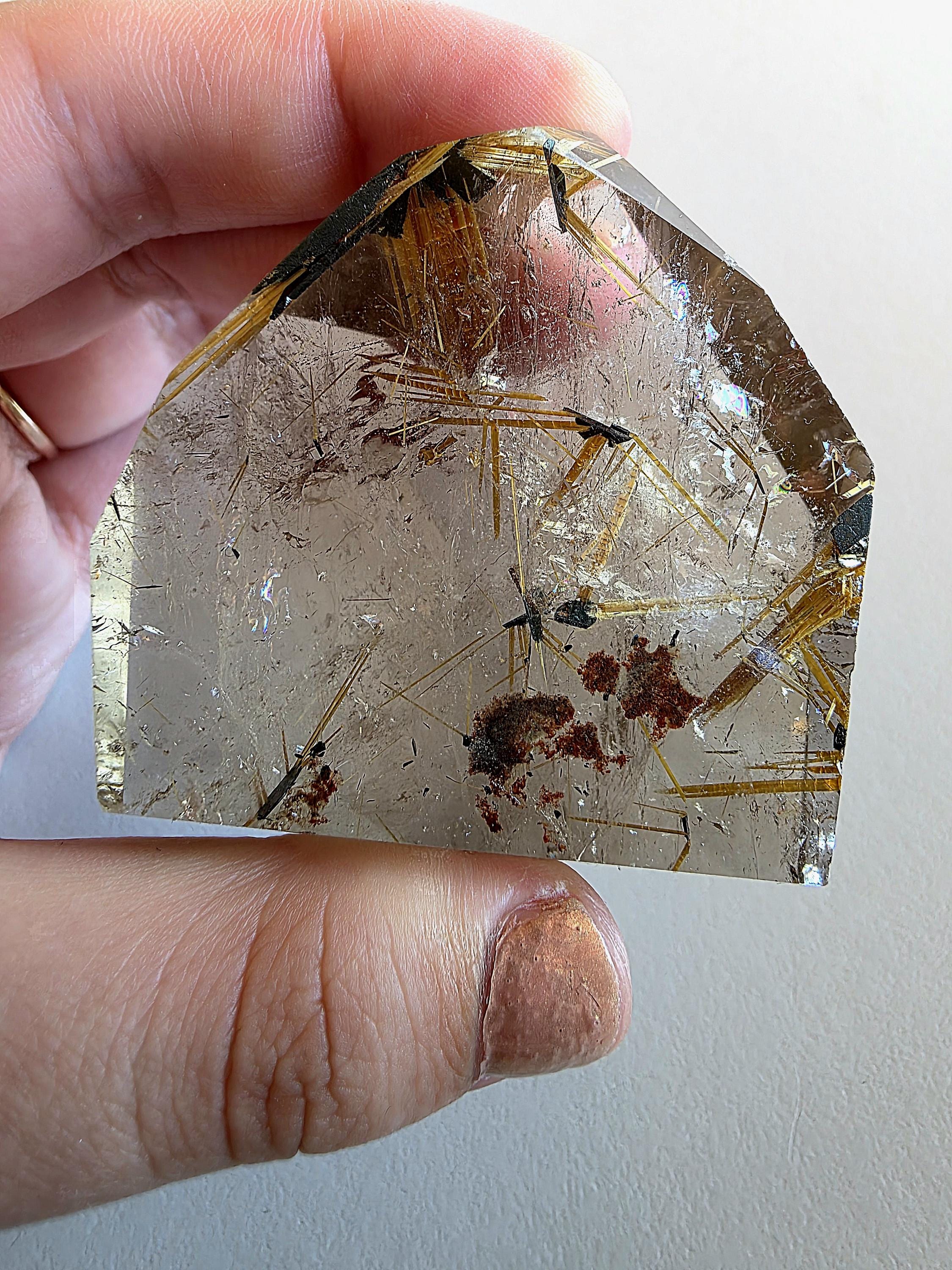 Golden Rutilated Quartz Freeform | Natural Rutile Quartz Crystal | Collector Display Mineral Decor