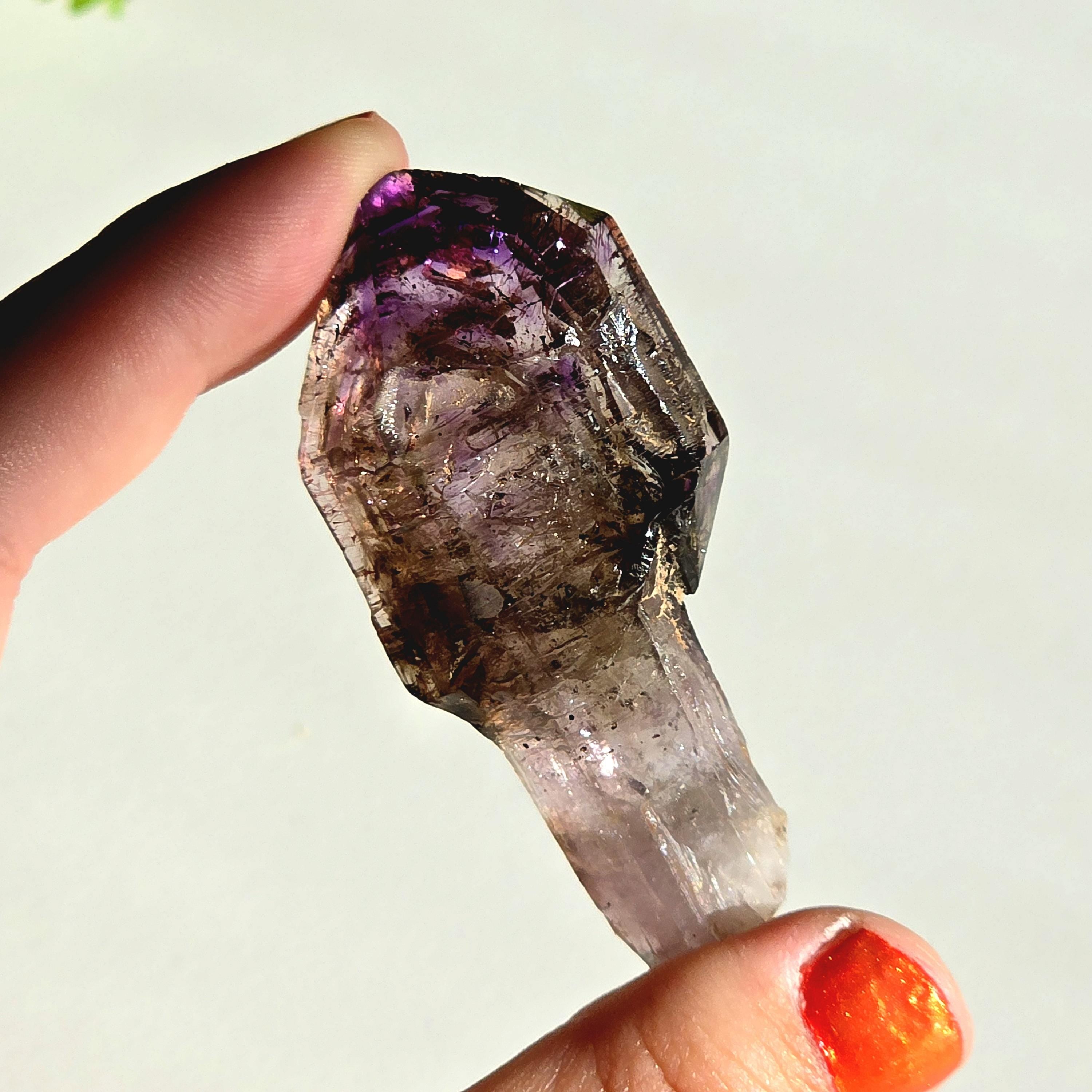 Natural Amethyst Scepter Crystal | Unique Quartz Growth Formation | Collector Mineral Specimen