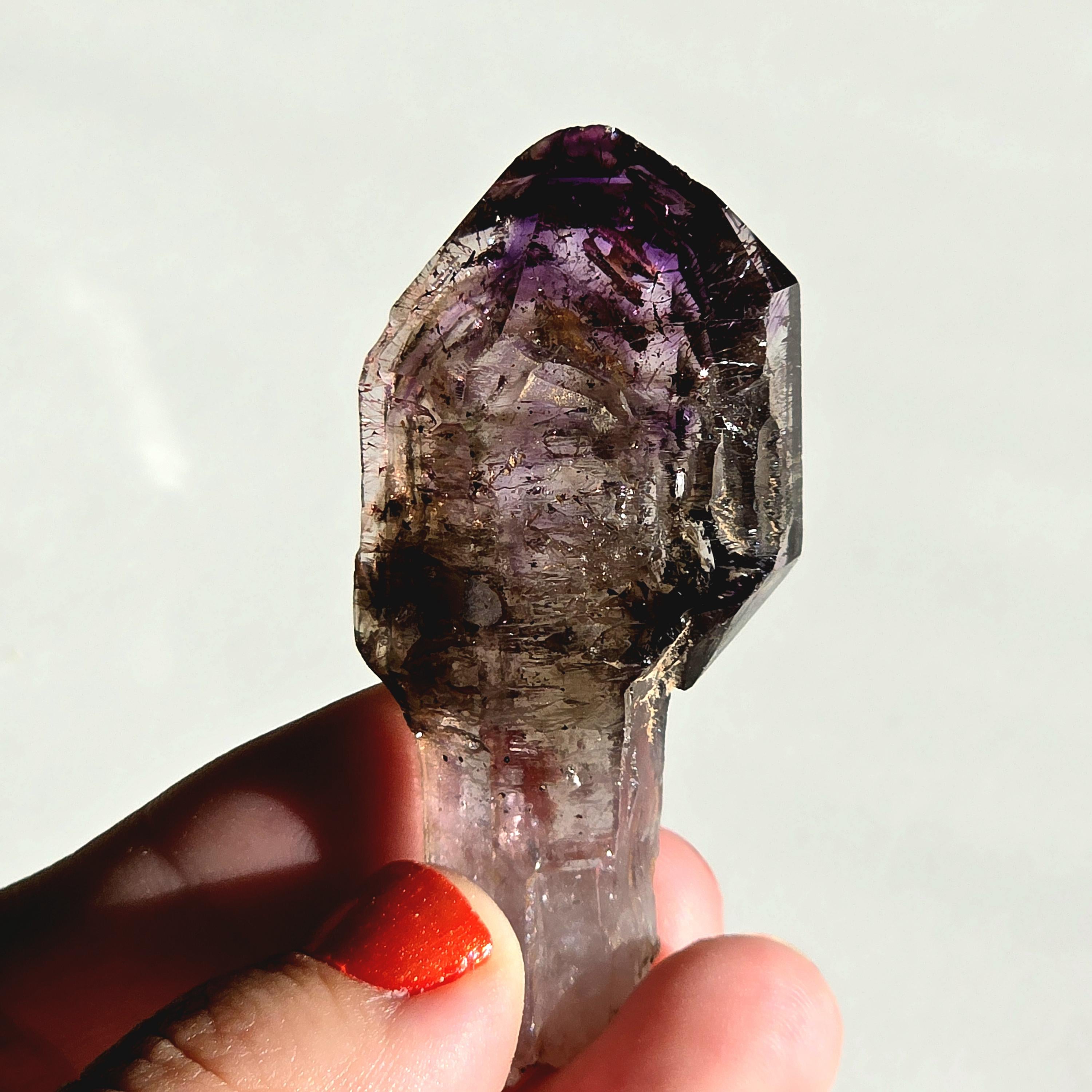 Natural Amethyst Scepter Crystal | Unique Quartz Growth Formation | Collector Mineral Specimen