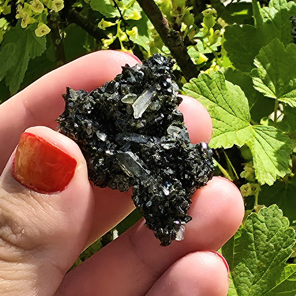 Epidote Specimen | Natural Green Crystal Cluster | Collector Mineral Display Decor