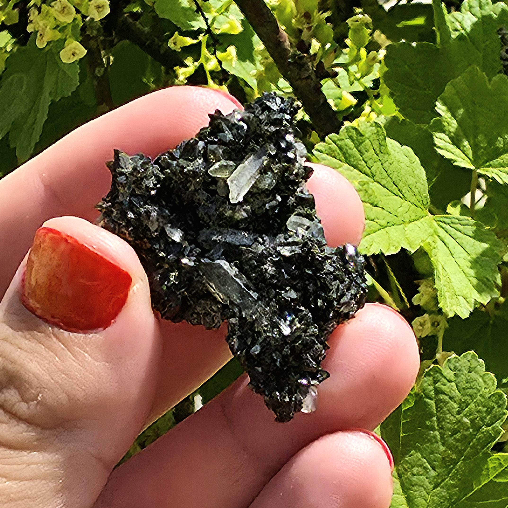 Epidote Specimen | Natural Green Crystal Cluster | Collector Mineral Display Decor