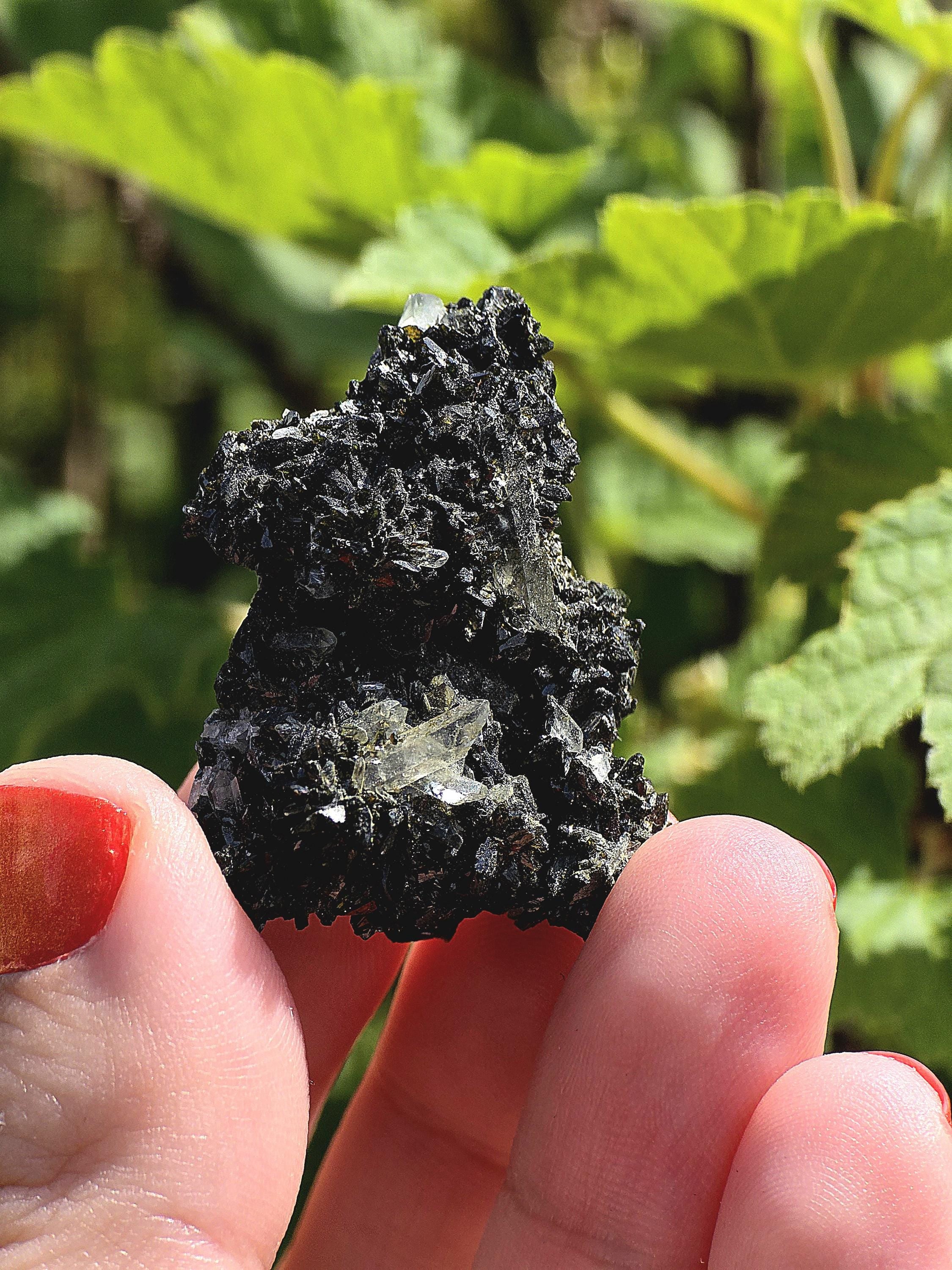 Epidote Specimen | Natural Green Crystal Cluster | Collector Mineral Display Decor