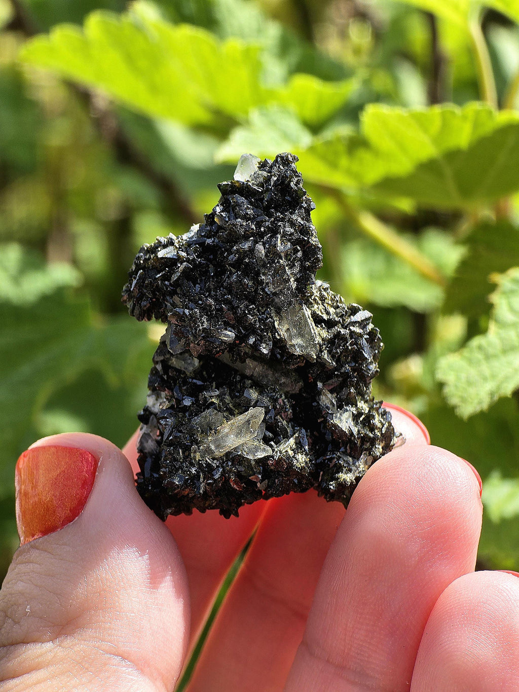 Epidote Specimen | Natural Green Crystal Cluster | Collector Mineral Display Decor