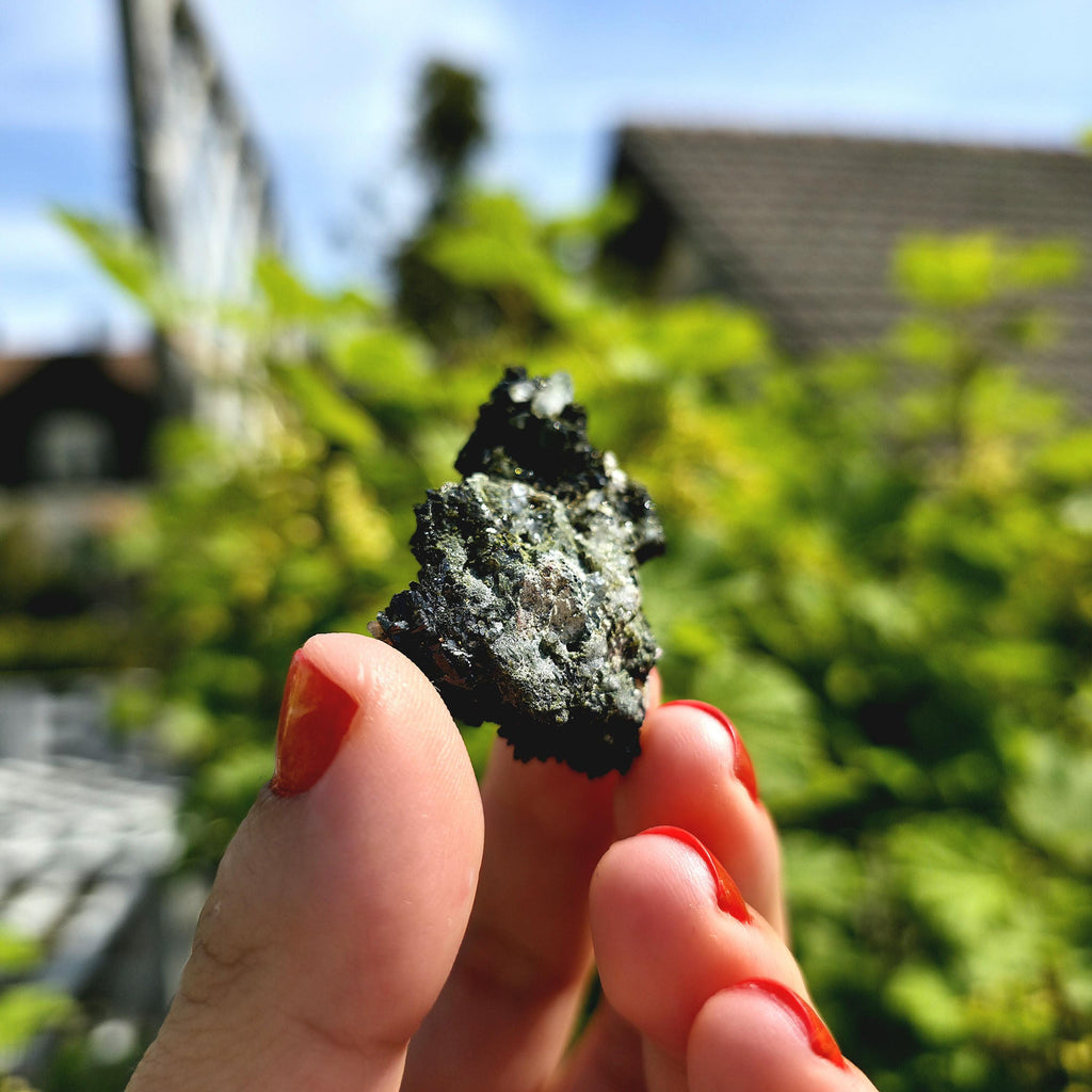 Epidote Specimen | Natural Green Crystal Cluster | Collector Mineral Display Decor