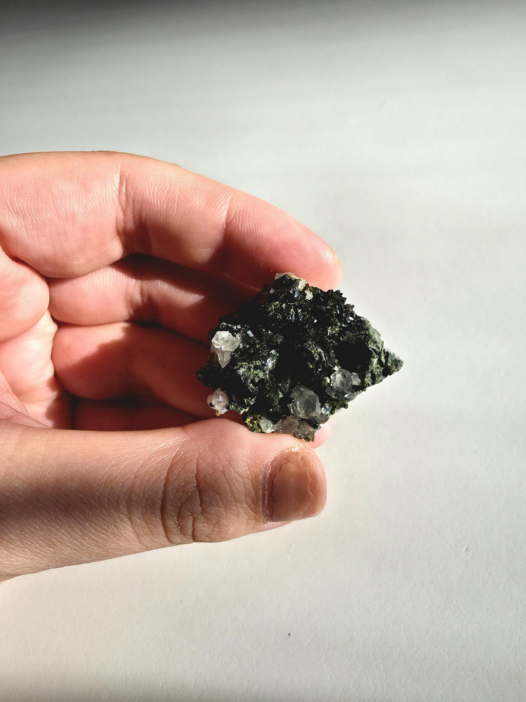 Epidote Specimen | Natural Green Crystal Cluster | Collector Mineral Display Decor