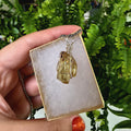 Golden Apatite Necklace | Wire Wrapped Crystal Pendant | Stainless Steel Chain | Natural Gem Quality Apatite Jewelry