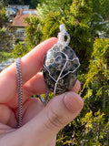 Ocean Jasper Necklace Stainless Steel | Orbicular Jasper Pendant | Green Jasper Necklace | Crystal Jewelry Gift | Natural Stone Necklace