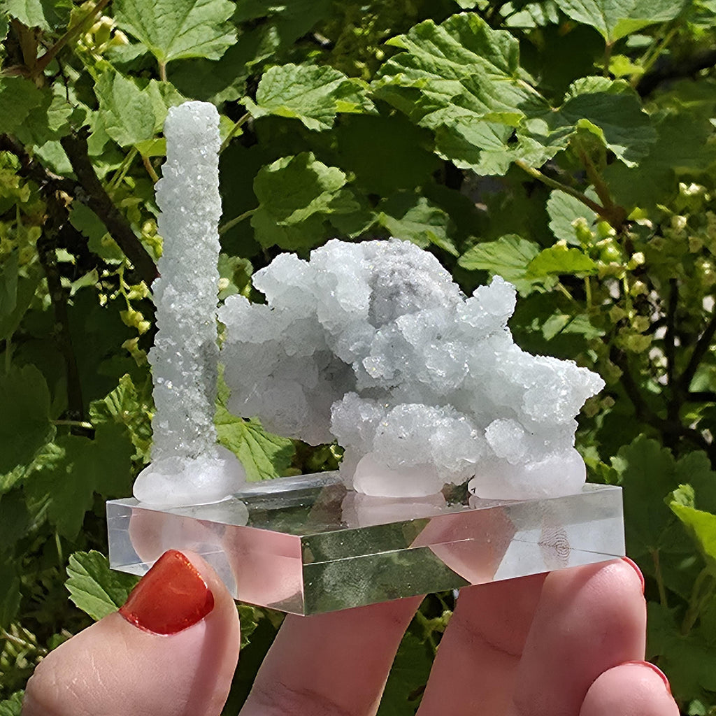 Stalactitic Apophyllite Cluster | Druzy Apophyllite Formation | Rare Columnar Apophyllite Specimen | Sparkling Mineral Decor