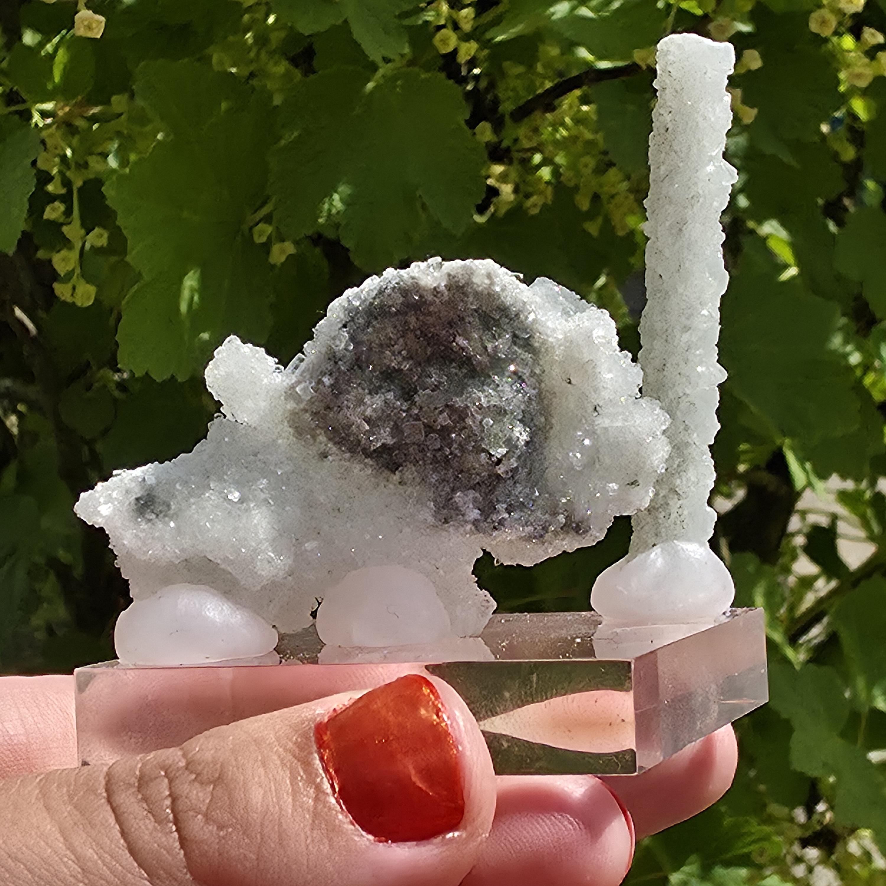 Stalactitic Apophyllite Cluster | Druzy Apophyllite Formation | Rare Columnar Apophyllite Specimen | Sparkling Mineral Decor