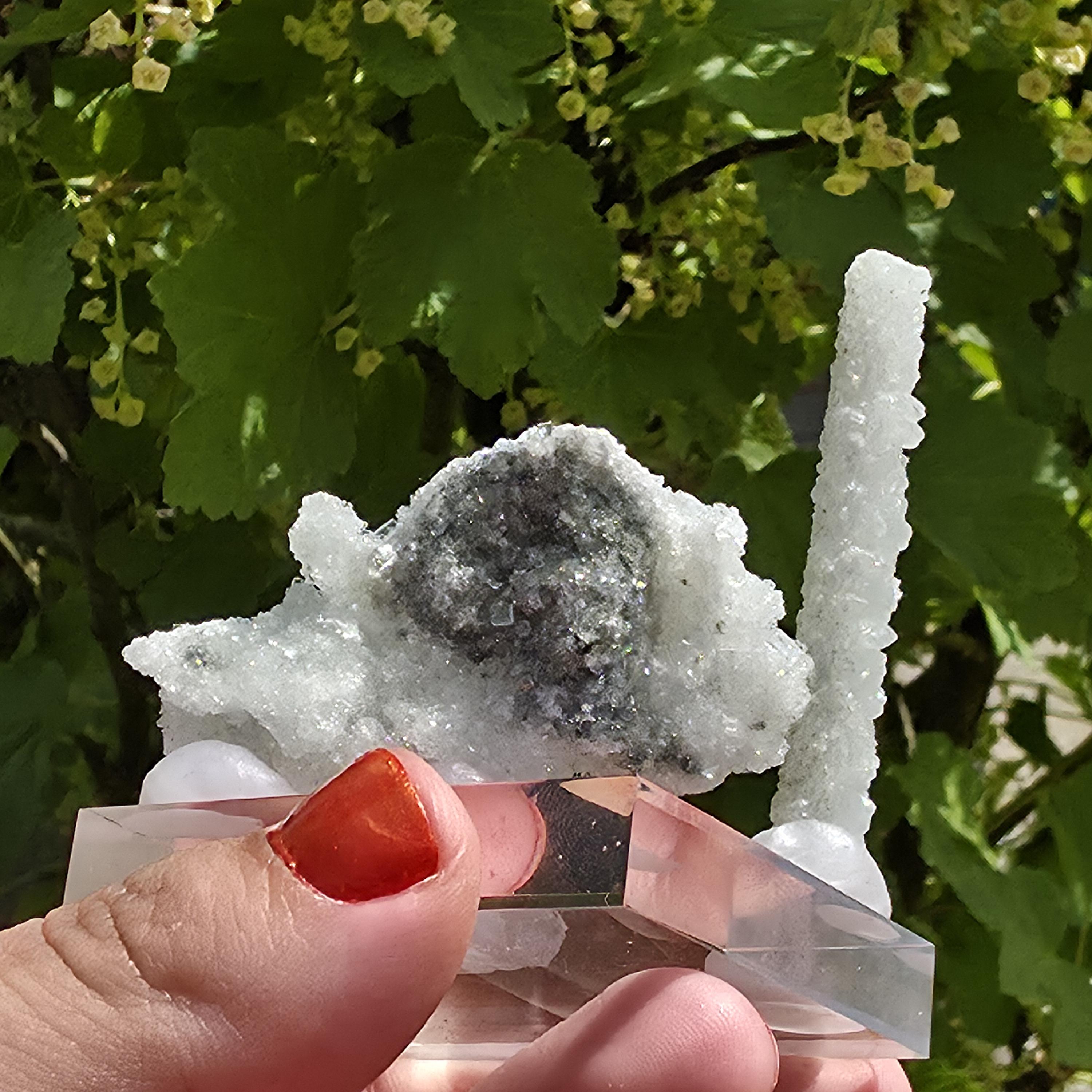 Stalactitic Apophyllite Cluster | Druzy Apophyllite Formation | Rare Columnar Apophyllite Specimen | Sparkling Mineral Decor