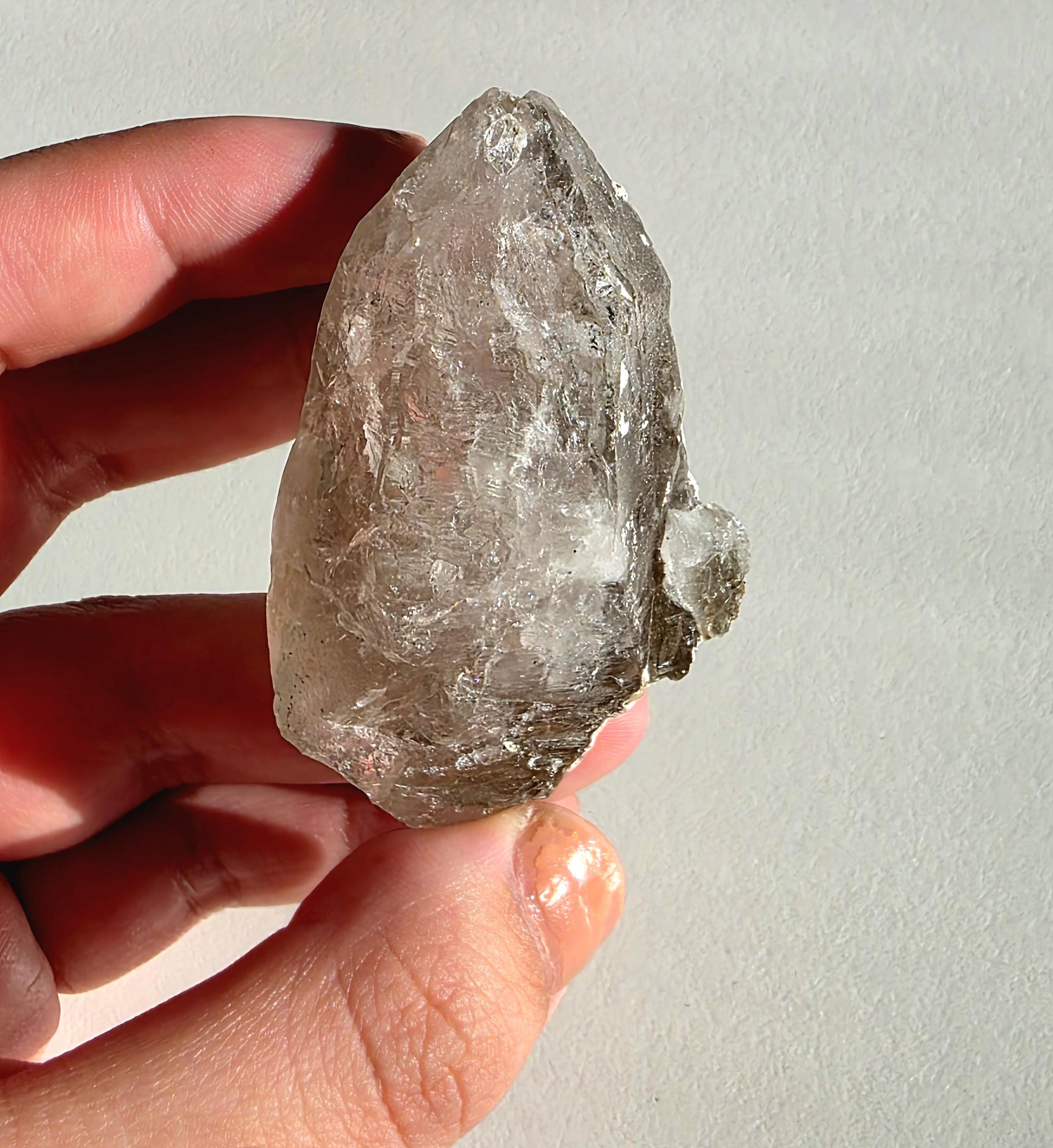 Alpine Quartz Crystal Point | Swiss Alps Clear Quartz with Matrix | Natural Collector Mineral Specimen