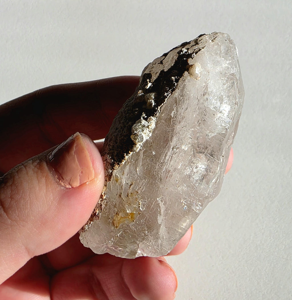 Alpine Quartz Crystal Point | Swiss Alps Clear Quartz with Matrix | Natural Collector Mineral Specimen