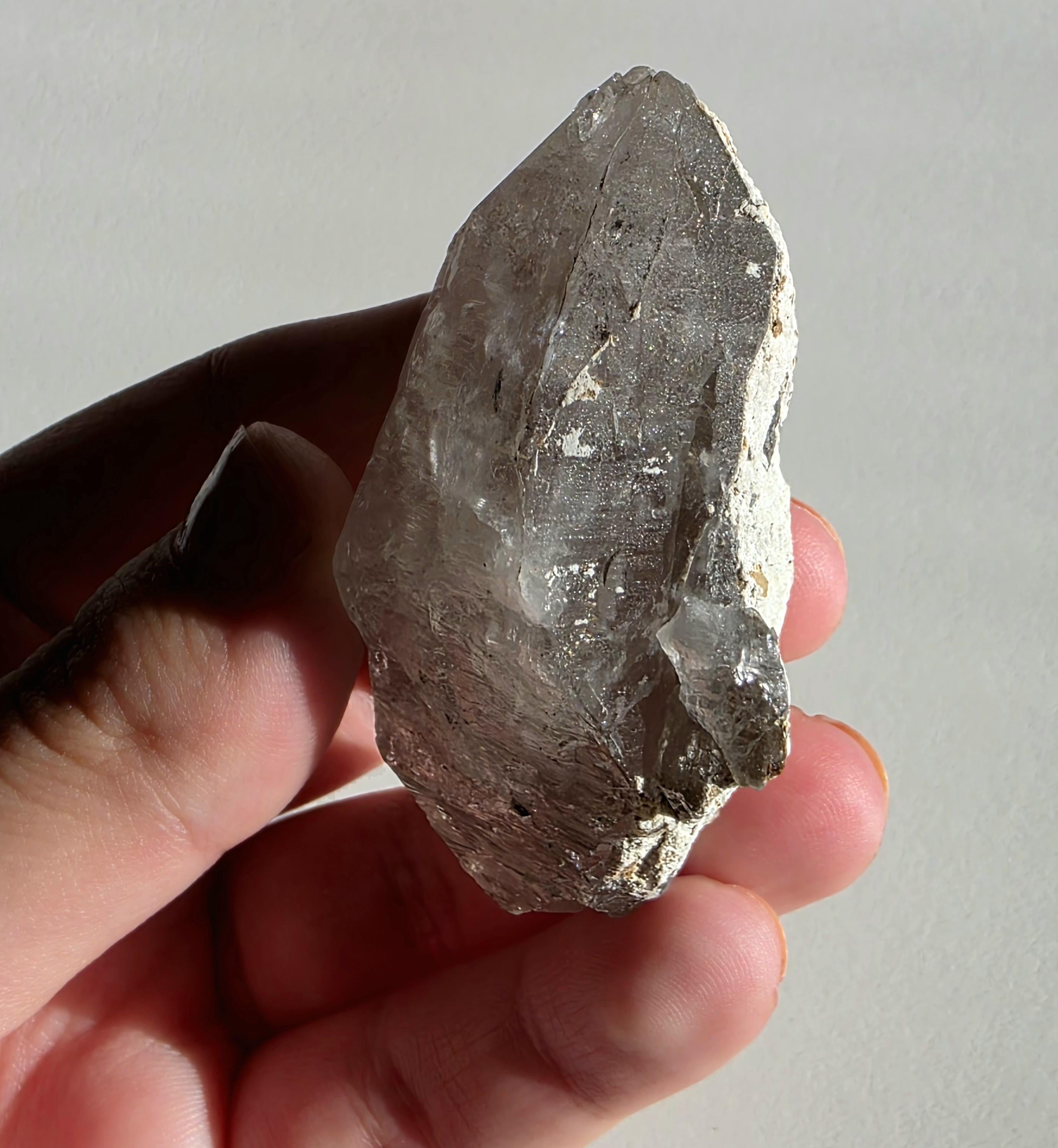 Alpine Quartz Crystal Point | Swiss Alps Clear Quartz with Matrix | Natural Collector Mineral Specimen