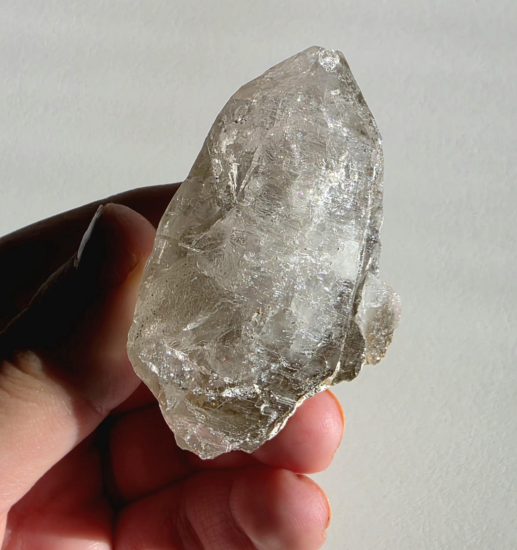 Alpine Quartz Crystal Point | Swiss Alps Clear Quartz with Matrix | Natural Collector Mineral Specimen