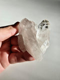 Natural Clear Quartz Cluster | Brazilian Crystal with Included Point | Mineral Display Specimen