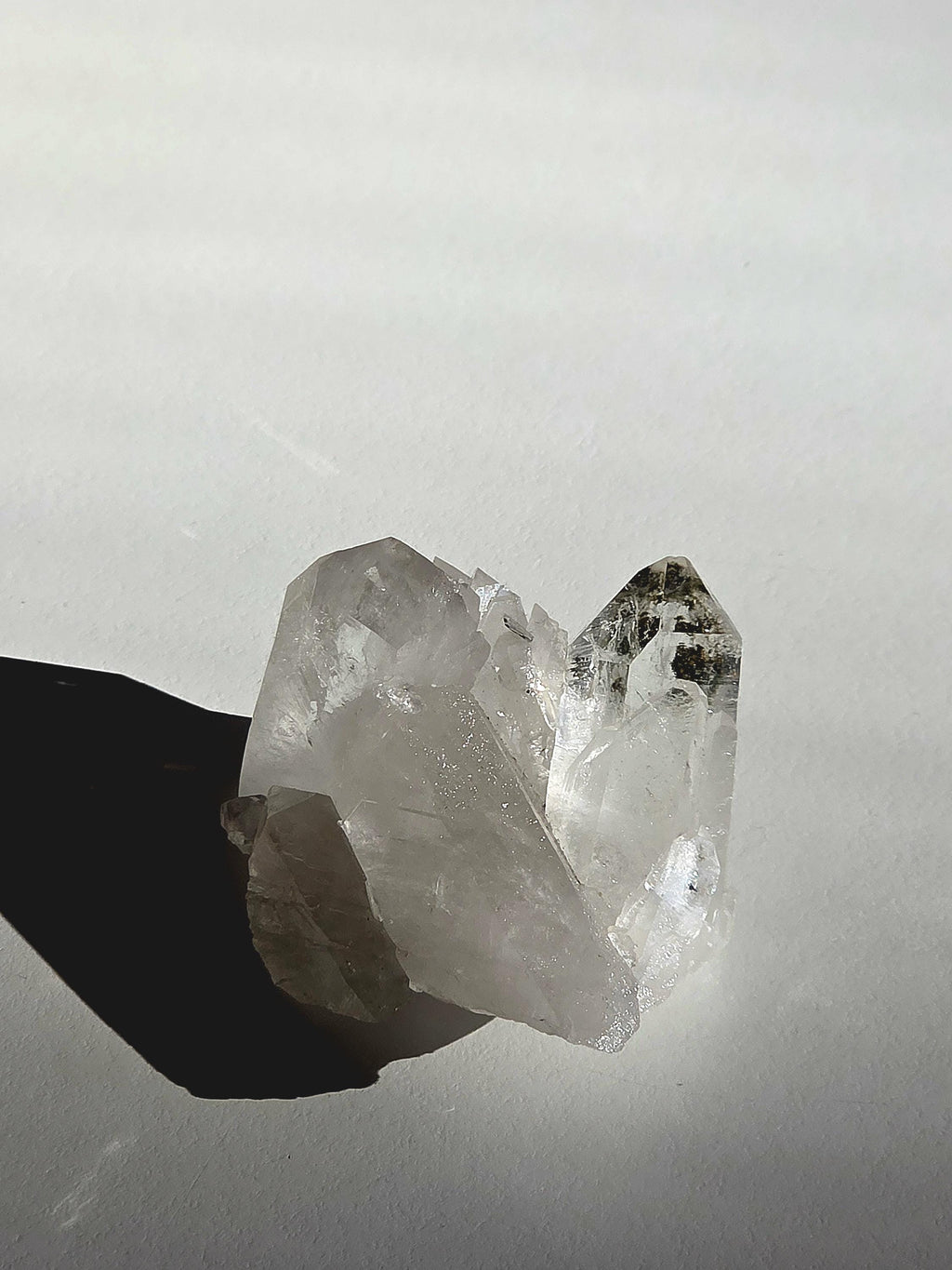 Natural Clear Quartz Cluster | Brazilian Crystal with Included Point | Mineral Display Specimen