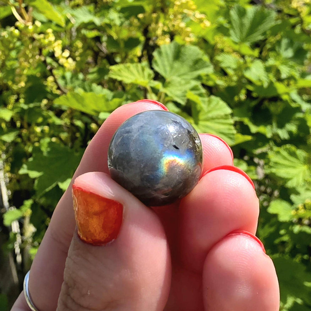 Flashy Labradorite Mini Sphere | Blue Green Gold Flash Crystal | High Quality Polished Gemstone Orb | Small Display Stone