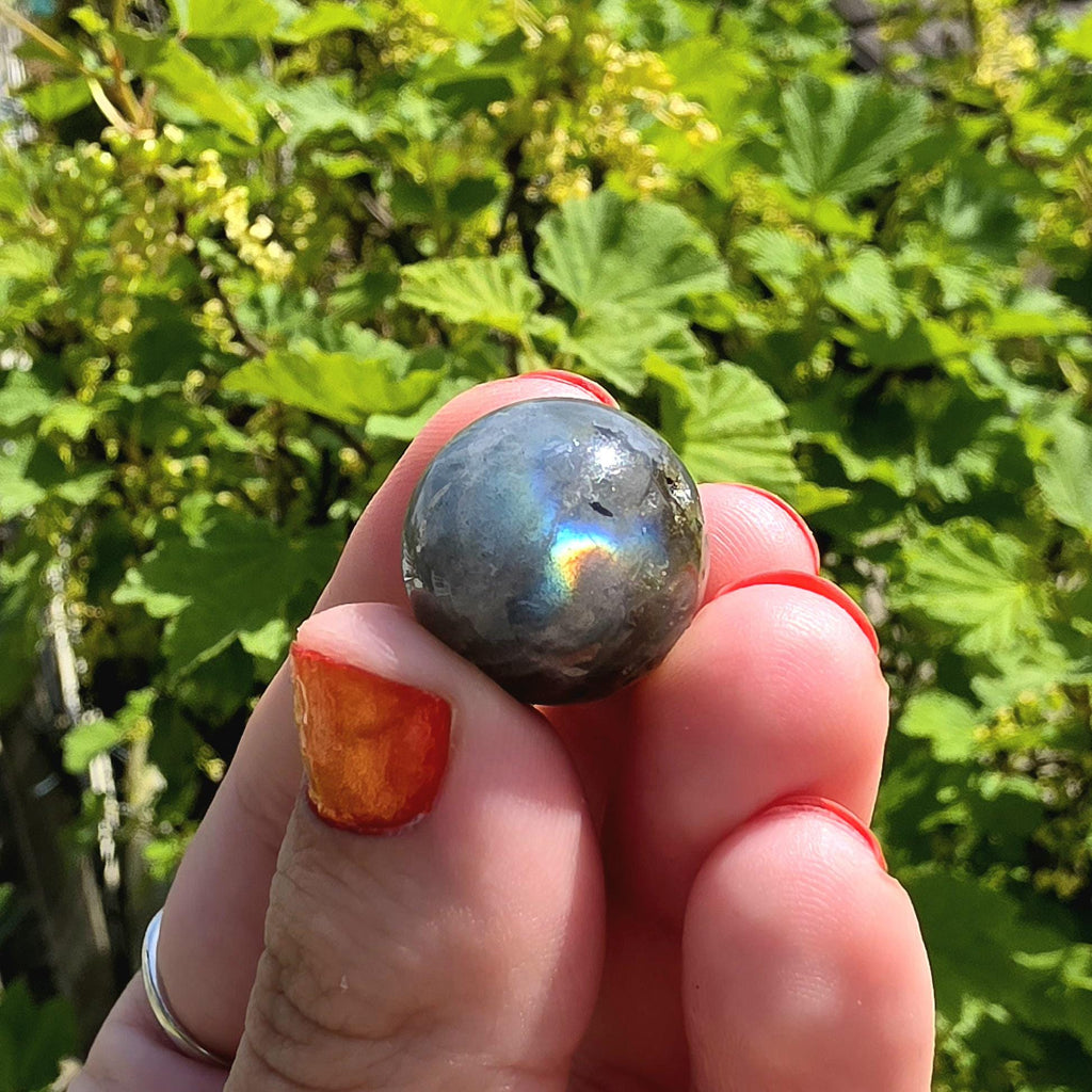 Flashy Labradorite Mini Sphere | Blue Green Gold Flash Crystal | High Quality Polished Gemstone Orb | Small Display Stone