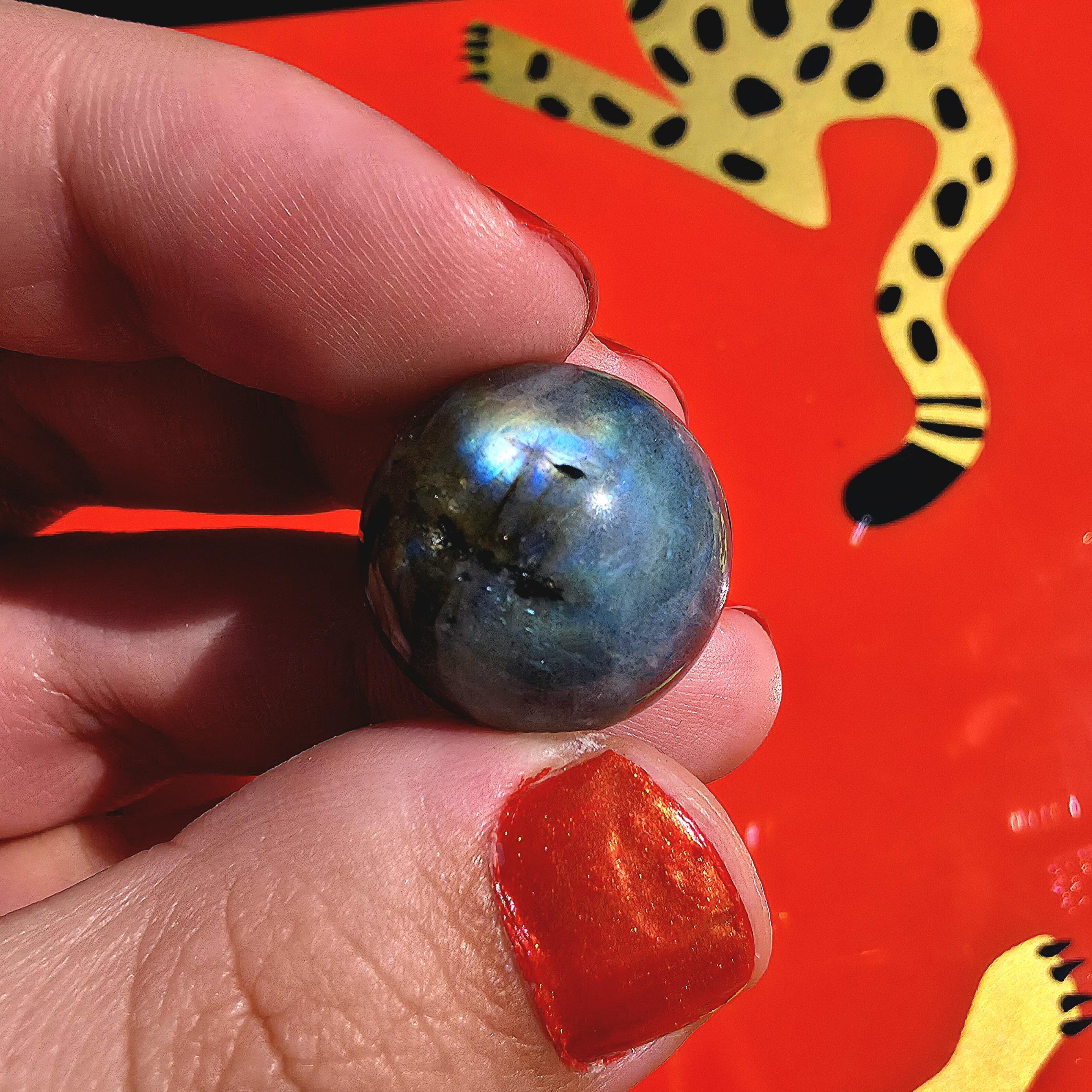 Flashy Labradorite Mini Sphere | Blue Green Gold Flash Crystal | High Quality Polished Gemstone Orb | Small Display Stone