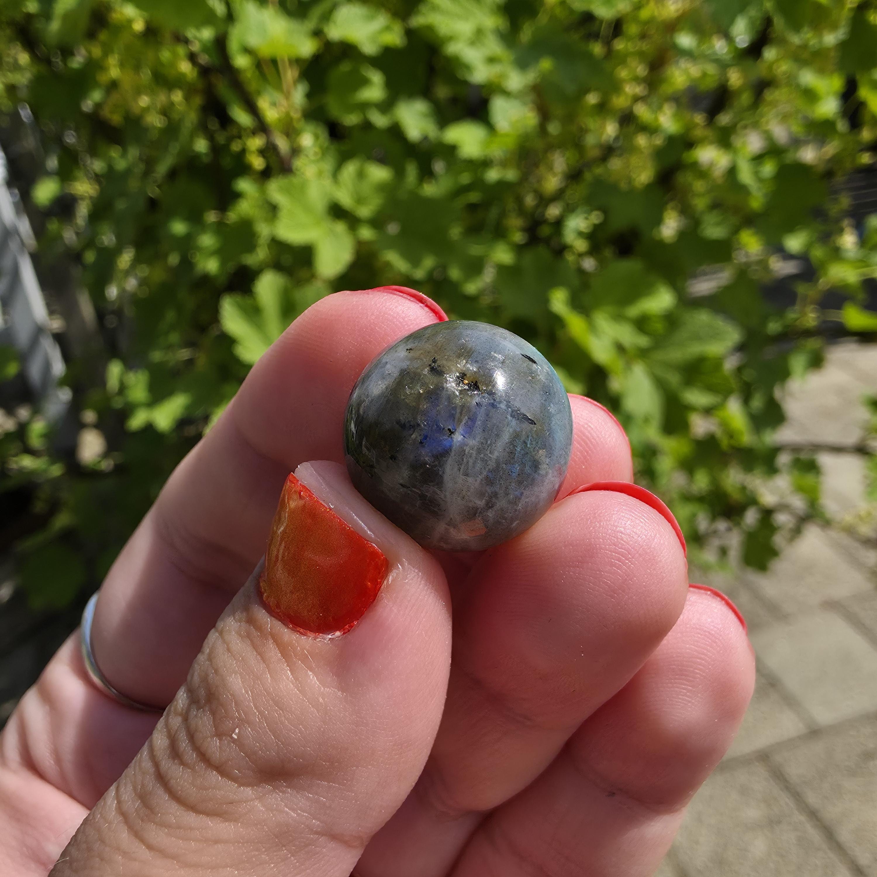 Flashy Labradorite Mini Sphere | Blue Green Gold Flash Crystal | High Quality Polished Gemstone Orb | Small Display Stone