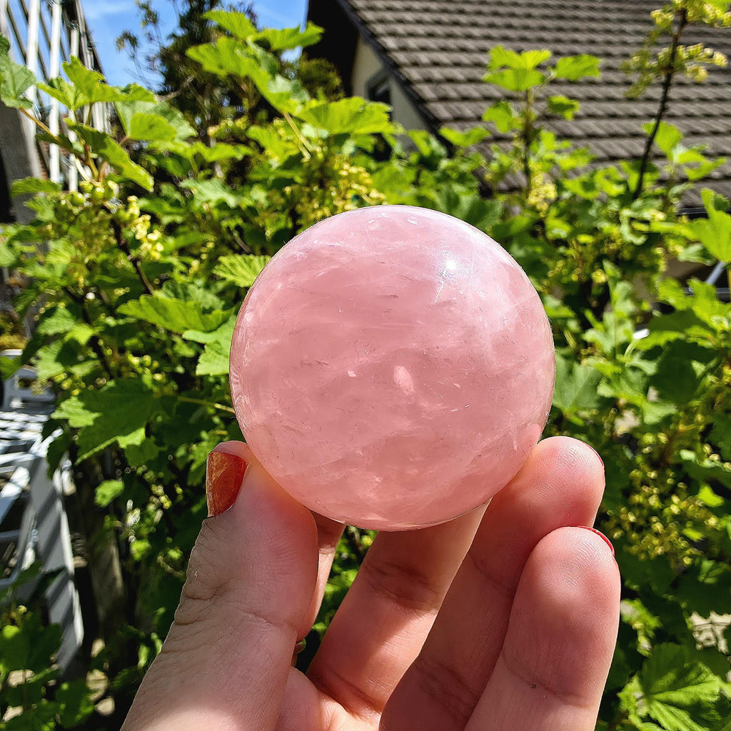 Rose Quartz Sphere | Pink Crystal Orb | Polished Love Stone | 5cm Gemstone Sphere | High Quality Crystal Display