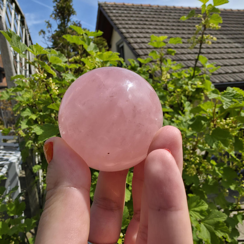Rose Quartz Sphere | Pink Crystal Orb | Polished Love Stone | 5cm Gemstone Sphere | High Quality Crystal Display