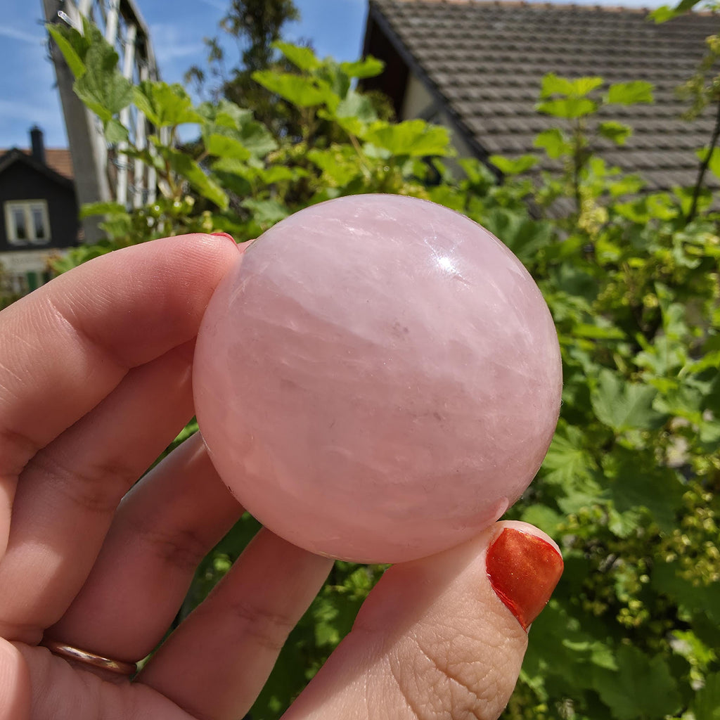 Rose Quartz Sphere | Pink Crystal Orb | Polished Love Stone | 5cm Gemstone Sphere | High Quality Crystal Display