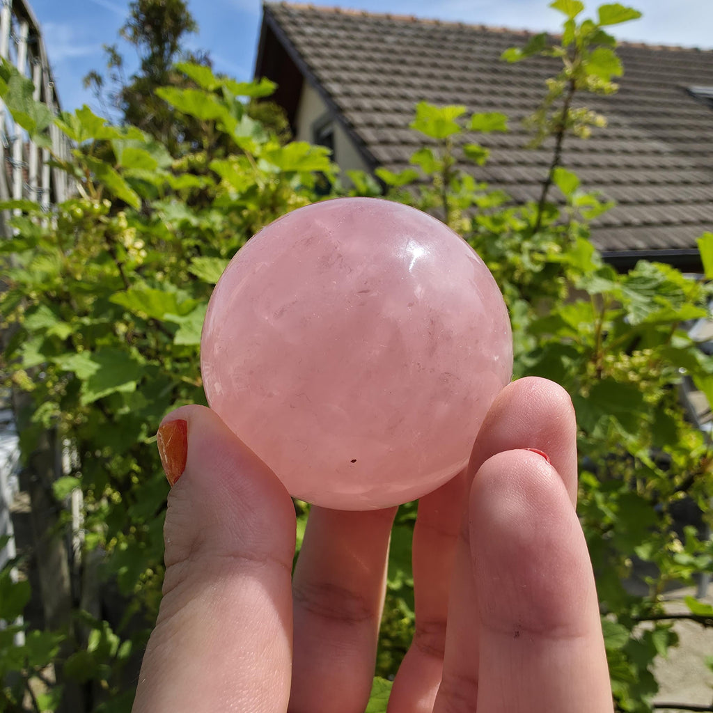 Rose Quartz Sphere | Pink Crystal Orb | Polished Love Stone | 5cm Gemstone Sphere | High Quality Crystal Display